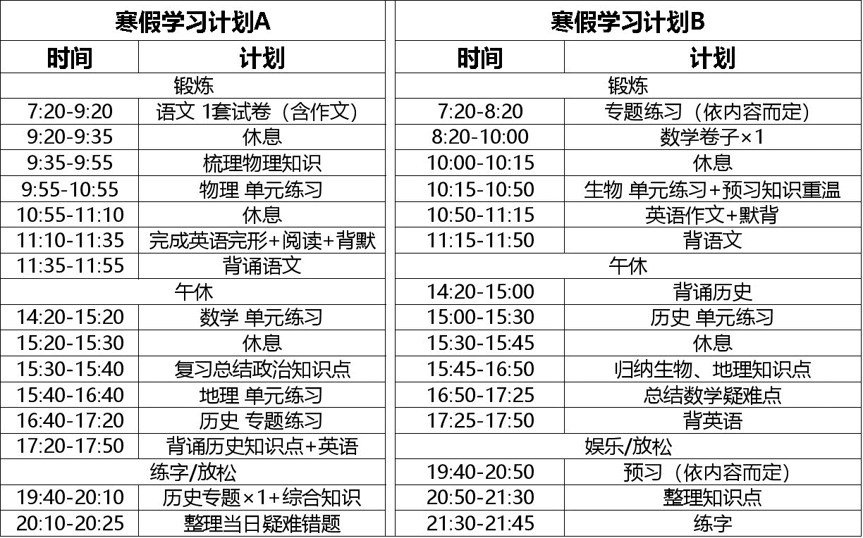 不怕同學(xué)是學(xué)霸，就怕學(xué)霸放寒假……衡中學(xué)霸寒假作息安排曝光！
